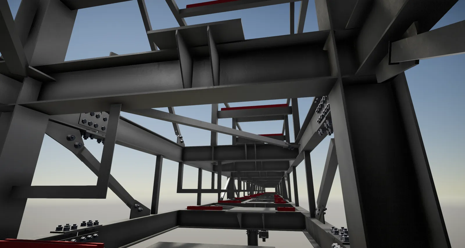 Piperack Horizontal — Vista interior en perspectiva dramática