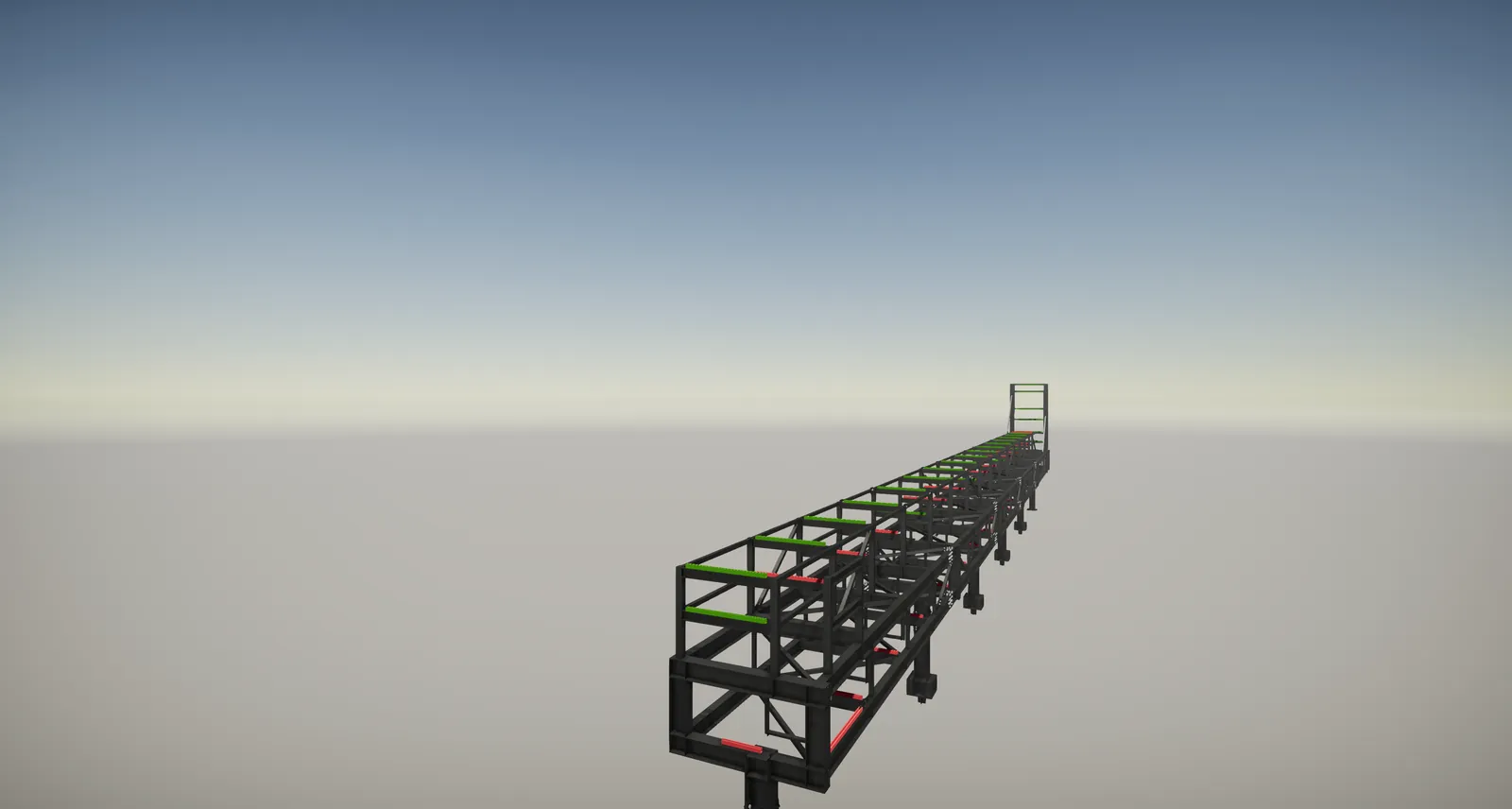 Piperack Horizontal — Vista exterior estructura completa