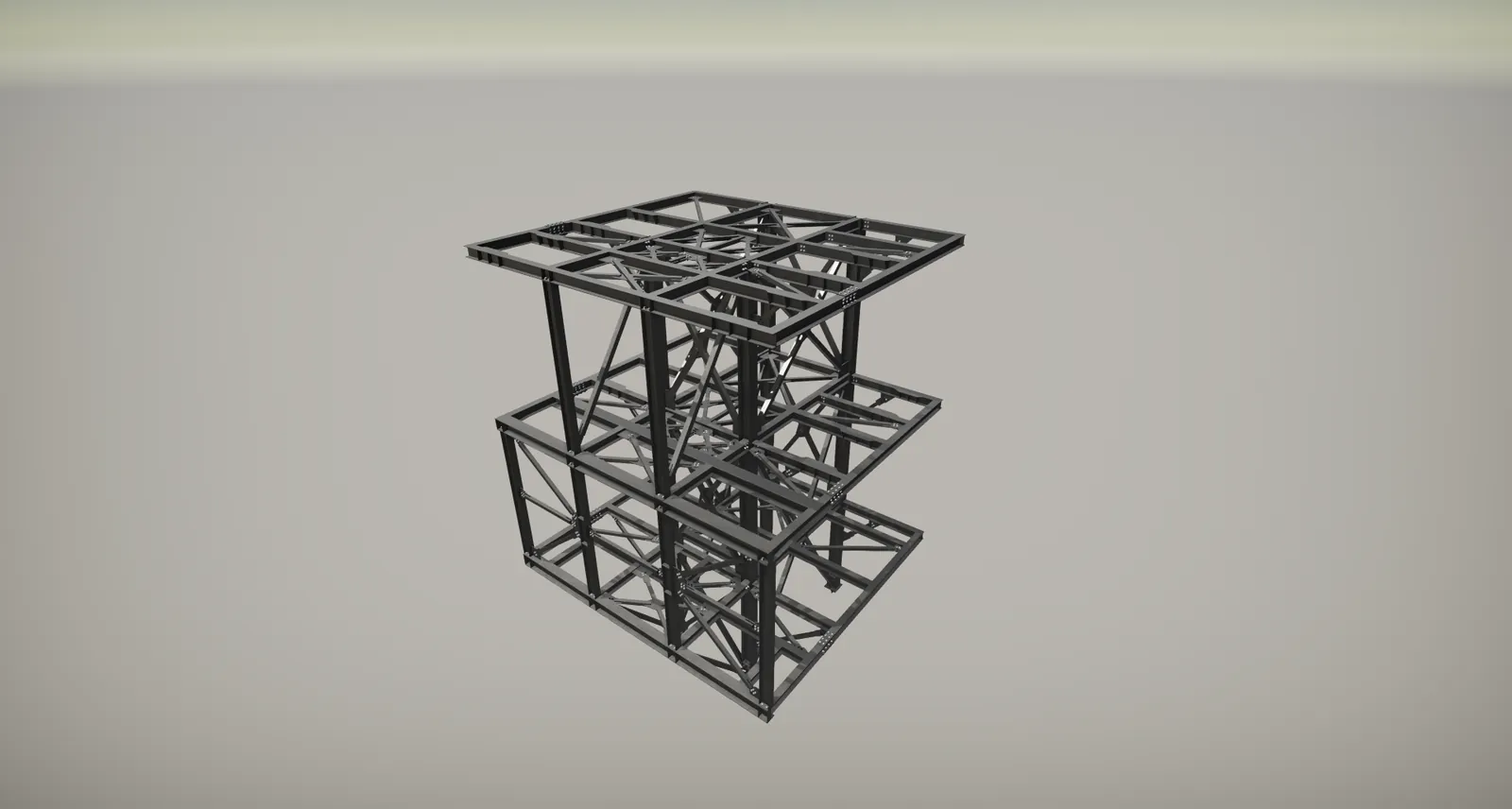 Pipe Rack Vertical — Vista general estructura de acero