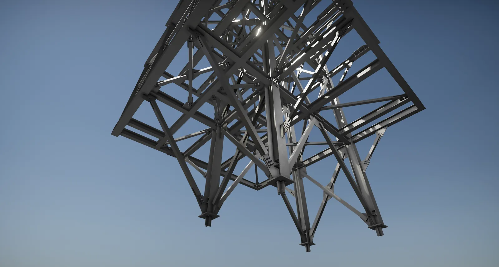Pipe Rack Vertical — Perspectiva lateral completa
